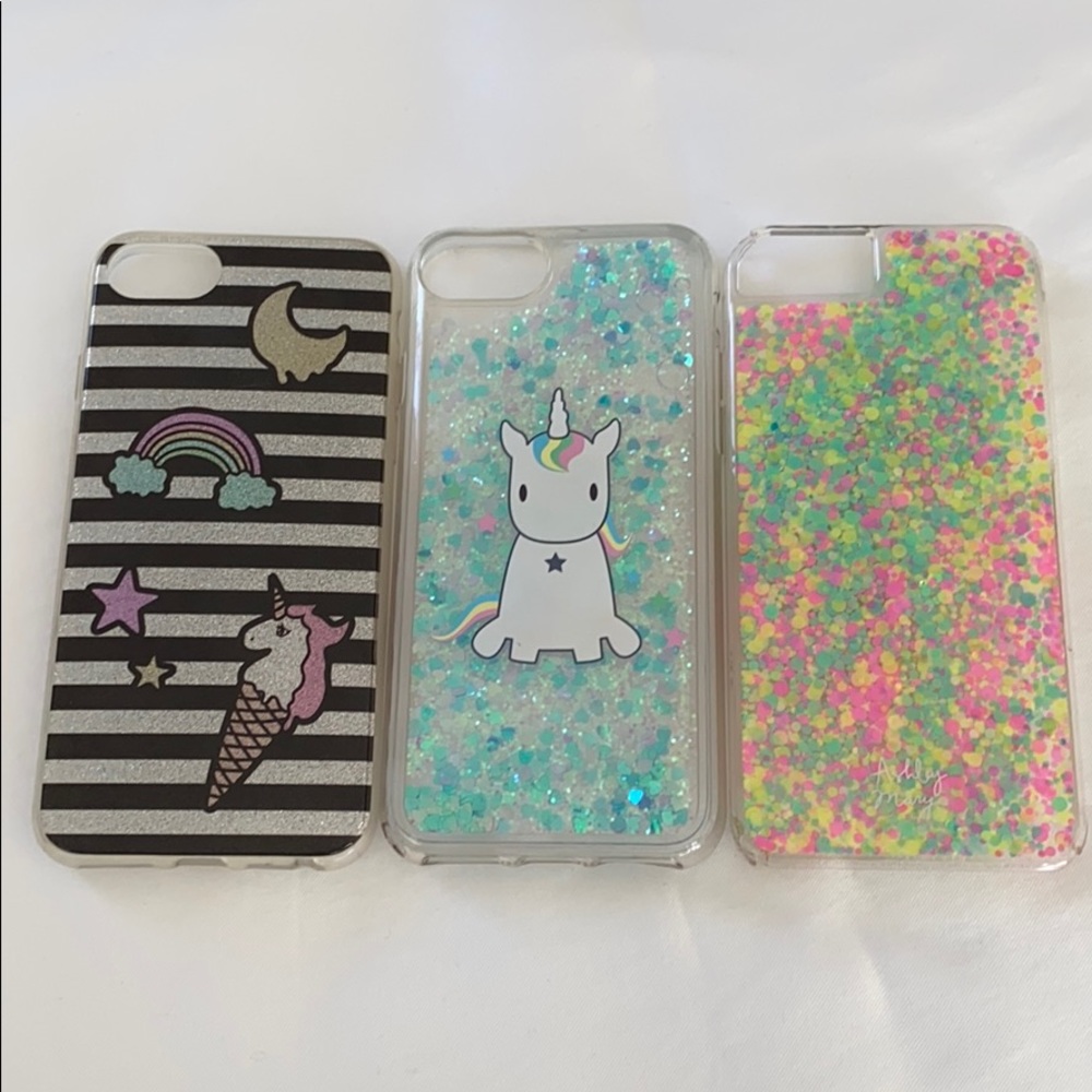 Fun unicorn and glitter iPhone 7/8 phone cases